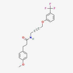 3-(4-Methoxyphenyl)-N-{4-[3-(trifluoromethyl)phenoxy]but-2-YN-1-YL}propanamide