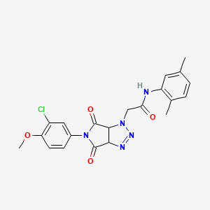 2-[5-(3-chloro-4-methoxyphenyl)-4,6-dioxo-1H,3aH,4H,5H,6H,6aH-pyrrolo[3,4-d][1,2,3]triazol-1-yl]-N-(2,5-dimethylphenyl)acetamide