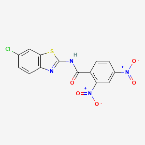 molecular formula C14H7ClN4O5S B2790675 N-(6-chloro-1,3-benzothiazol-2-yl)-2,4-dinitrobenzamide CAS No. 301235-39-2