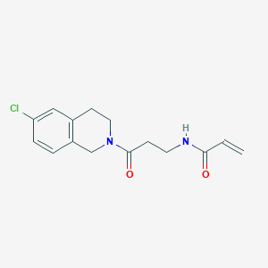 molecular formula C15H17ClN2O2 B2790679 N-[3-(6-Chloro-3,4-dihydro-1H-isoquinolin-2-yl)-3-oxopropyl]prop-2-enamide CAS No. 2197890-81-4