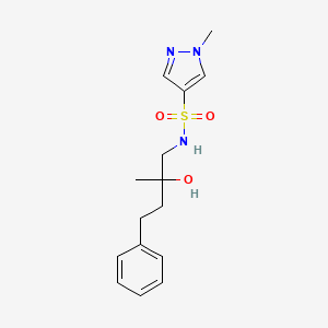 molecular formula C15H21N3O3S B2790681 N-(2-hydroxy-2-methyl-4-phenylbutyl)-1-methyl-1H-pyrazole-4-sulfonamide CAS No. 1795442-76-0