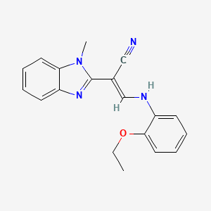 molecular formula C19H18N4O B2790682 (E)-3-((2-ethoxyphenyl)amino)-2-(1-methyl-1H-benzo[d]imidazol-2-yl)acrylonitrile CAS No. 1164536-78-0