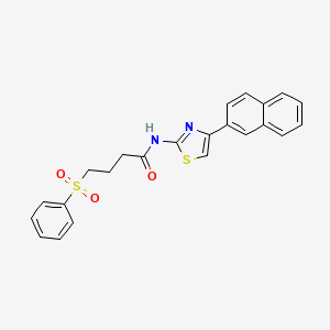 molecular formula C23H20N2O3S2 B2790688 N-(4-(naphthalen-2-yl)thiazol-2-yl)-4-(phenylsulfonyl)butanamide CAS No. 941925-24-2