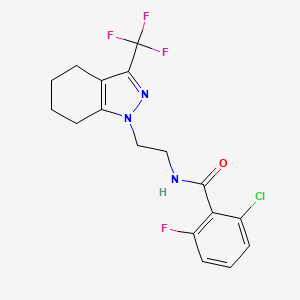 molecular formula C17H16ClF4N3O B2790691 2-chloro-6-fluoro-N-(2-(3-(trifluoromethyl)-4,5,6,7-tetrahydro-1H-indazol-1-yl)ethyl)benzamide CAS No. 1797715-95-7