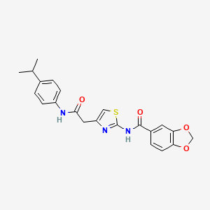 N-[4-({[4-(propan-2-yl)phenyl]carbamoyl}methyl)-1,3-thiazol-2-yl]-2H-1,3-benzodioxole-5-carboxamide