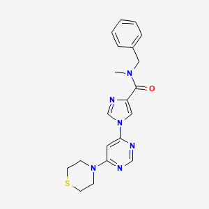 molecular formula C20H22N6OS B2790694 N~4~-benzyl-N~4~-methyl-1-[6-(1,4-thiazinan-4-yl)-4-pyrimidinyl]-1H-imidazole-4-carboxamide CAS No. 1251679-29-4