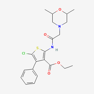 Ethyl 5-chloro-2-(2-(2,6-dimethylmorpholino)acetamido)-4-phenylthiophene-3-carboxylate