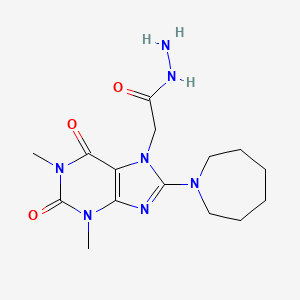 2-(8-(azepan-1-yl)-1,3-dimethyl-2,6-dioxo-2,3-dihydro-1H-purin-7(6H)-yl)acetohydrazide