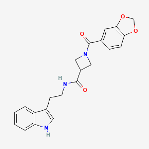 N-(2-(1H-indol-3-yl)ethyl)-1-(benzo[d][1,3]dioxole-5-carbonyl)azetidine-3-carboxamide