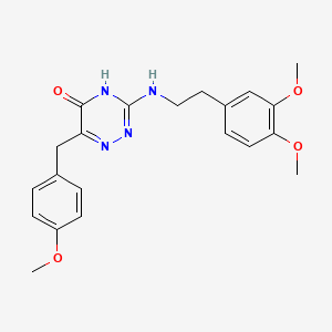 molecular formula C21H24N4O4 B2790706 3-((3,4-dimethoxyphenethyl)amino)-6-(4-methoxybenzyl)-1,2,4-triazin-5(4H)-one CAS No. 881432-51-5