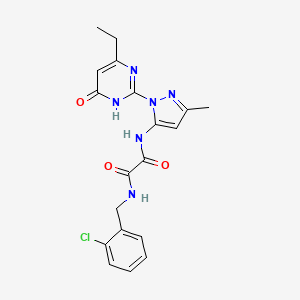 N1-(2-chlorobenzyl)-N2-(1-(4-ethyl-6-oxo-1,6-dihydropyrimidin-2-yl)-3-methyl-1H-pyrazol-5-yl)oxalamide