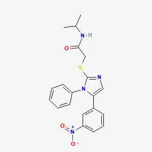 molecular formula C20H20N4O3S B2790710 N-isopropyl-2-((5-(3-nitrophenyl)-1-phenyl-1H-imidazol-2-yl)thio)acetamide CAS No. 1235060-28-2