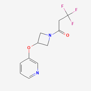 molecular formula C11H11F3N2O2 B2790712 3,3,3-Trifluoro-1-(3-(pyridin-3-yloxy)azetidin-1-yl)propan-1-one CAS No. 1904047-22-8
