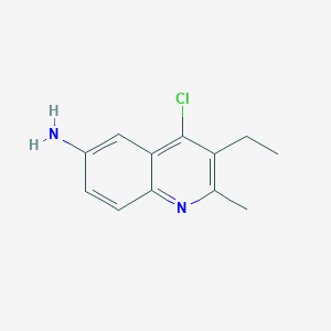 molecular formula C12H13ClN2 B2790721 4-Chloro-3-ethyl-2-methylquinolin-6-amine CAS No. 332150-06-8