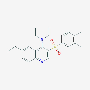 molecular formula C23H28N2O2S B2790733 3-(3,4-dimethylphenyl)sulfonyl-N,N,6-triethylquinolin-4-amine CAS No. 897624-44-1