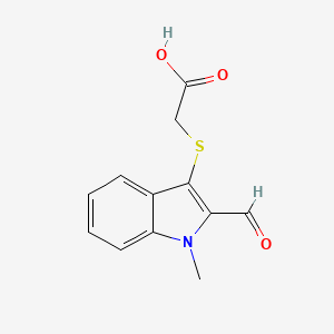 molecular formula C12H11NO3S B2790737 [(2-Formyl-1-methyl-1H-indol-3-yl)thio]acetic acid CAS No. 885123-03-5