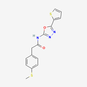 molecular formula C15H13N3O2S2 B2790739 2-(4-(methylthio)phenyl)-N-(5-(thiophen-2-yl)-1,3,4-oxadiazol-2-yl)acetamide CAS No. 941971-32-0