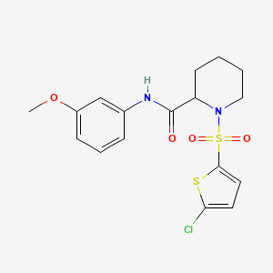 molecular formula C17H19ClN2O4S2 B2790740 1-((5-chlorothiophen-2-yl)sulfonyl)-N-(3-methoxyphenyl)piperidine-2-carboxamide CAS No. 1097203-31-0