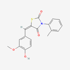 (5E)-5-[(4-hydroxy-3-methoxyphenyl)methylidene]-3-(2-methylphenyl)-1,3-thiazolidine-2,4-dione