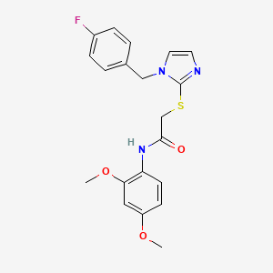 N-(2,4-dimethoxyphenyl)-2-[1-[(4-fluorophenyl)methyl]imidazol-2-yl]sulfanylacetamide