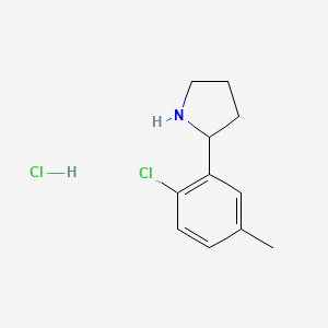 molecular formula C11H15Cl2N B2790759 2-(2-Chloro-5-methylphenyl)pyrrolidine;hydrochloride CAS No. 2247105-74-2