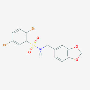N-(1,3-benzodioxol-5-ylmethyl)-2,5-dibromobenzenesulfonamide