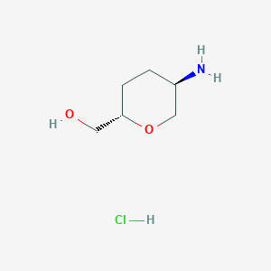 molecular formula C6H14ClNO2 B2790774 ((2S,5R)-5-Aminotetrahydro-2H-pyran-2-yl)methanol hydrochloride CAS No. 1398569-78-2