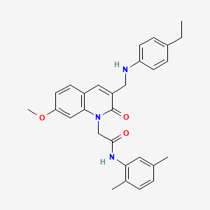 N-(2,5-dimethylphenyl)-2-(3-(((4-ethylphenyl)amino)methyl)-7-methoxy-2-oxoquinolin-1(2H)-yl)acetamide
