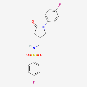 4-fluoro-N-((1-(4-fluorophenyl)-5-oxopyrrolidin-3-yl)methyl)benzenesulfonamide