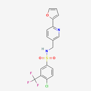 4-chloro-N-((6-(furan-2-yl)pyridin-3-yl)methyl)-3-(trifluoromethyl)benzenesulfonamide