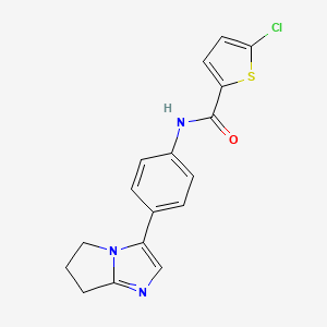 molecular formula C17H14ClN3OS B2790786 5-chloro-N-(4-(6,7-dihydro-5H-pyrrolo[1,2-a]imidazol-3-yl)phenyl)thiophene-2-carboxamide CAS No. 1421443-03-9