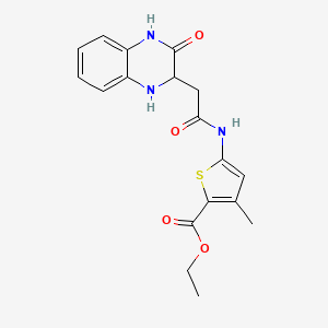 Ethyl 3-methyl-5-(2-(3-oxo-1,2,3,4-tetrahydroquinoxalin-2-yl)acetamido)thiophene-2-carboxylate