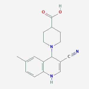 molecular formula C17H19N3O2 B2790788 1-(3-Cyano-6-methyl-1,4-dihydroquinolin-4-yl)piperidine-4-carboxylic acid CAS No. 2320854-63-3