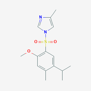 molecular formula C15H20N2O3S B279080 1-(2-Methoxy-4-methyl-5-propan-2-ylphenyl)sulfonyl-4-methylimidazole 