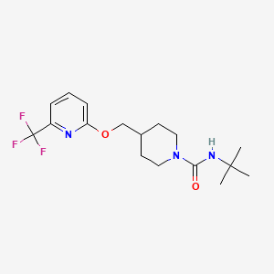 molecular formula C17H24F3N3O2 B2790810 N-Tert-butyl-4-[[6-(trifluoromethyl)pyridin-2-yl]oxymethyl]piperidine-1-carboxamide CAS No. 2379994-99-5