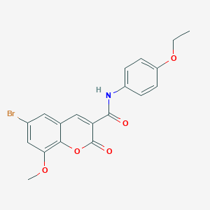 molecular formula C19H16BrNO5 B279083 6-bromo-N-(4-ethoxyphenyl)-8-methoxy-2-oxo-2H-chromene-3-carboxamide 