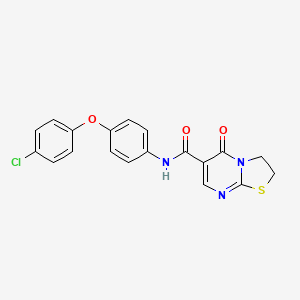 molecular formula C19H14ClN3O3S B2790839 N-(4-(4-chlorophenoxy)phenyl)-5-oxo-3,5-dihydro-2H-thiazolo[3,2-a]pyrimidine-6-carboxamide CAS No. 532965-54-1