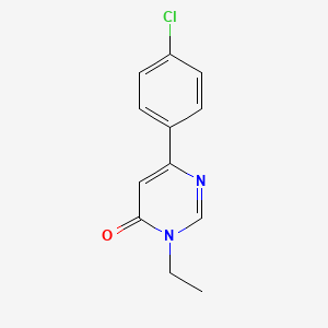 molecular formula C12H11ClN2O B2790867 6-(4-chlorophenyl)-3-ethylpyrimidin-4(3H)-one CAS No. 130841-09-7