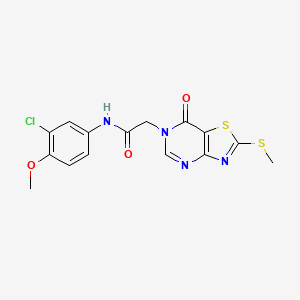 molecular formula C15H13ClN4O3S2 B2790874 N-(3-chloro-4-methoxyphenyl)-2-(2-(methylthio)-7-oxothiazolo[4,5-d]pyrimidin-6(7H)-yl)acetamide CAS No. 1115279-09-8