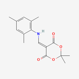 molecular formula C16H19NO4 B2790875 5-((Mesitylamino)methylene)-2,2-dimethyl-1,3-dioxane-4,6-dione CAS No. 370852-73-6