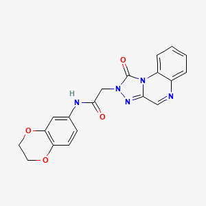 molecular formula C19H15N5O4 B2790876 N-(2,3-dihydrobenzo[b][1,4]dioxin-6-yl)-2-(1-oxo-[1,2,4]triazolo[4,3-a]quinoxalin-2(1H)-yl)acetamide CAS No. 1031937-36-6