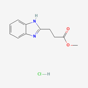 molecular formula C11H13ClN2O2 B2790879 Methyl 3-(1H-benzimidazol-2-yl)propanoate hydrochloride CAS No. 1216419-78-1