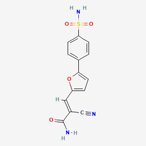 molecular formula C14H11N3O4S B2790891 2-Cyano-3-(5-(4-sulfamoylphenyl)furan-2-yl)acrylamide CAS No. 300559-51-7