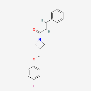 molecular formula C19H18FNO2 B2790908 (E)-1-(3-((4-fluorophenoxy)methyl)azetidin-1-yl)-3-phenylprop-2-en-1-one CAS No. 2035007-94-2
