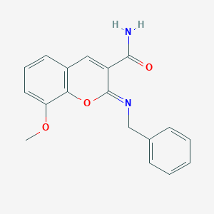 molecular formula C18H16N2O3 B279091 2-(benzylimino)-8-methoxy-2H-chromene-3-carboxamide 