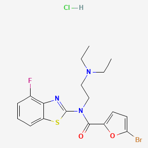 molecular formula C18H20BrClFN3O2S B2790945 5-bromo-N-(2-(diethylamino)ethyl)-N-(4-fluorobenzo[d]thiazol-2-yl)furan-2-carboxamide hydrochloride CAS No. 1351588-04-9