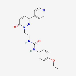 molecular formula C20H21N5O3 B2790953 1-(4-ethoxyphenyl)-3-(2-(6-oxo-3-(pyridin-4-yl)pyridazin-1(6H)-yl)ethyl)urea CAS No. 1105246-46-5