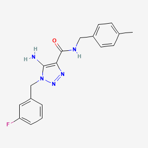 molecular formula C18H18FN5O B2790954 5-amino-1-(3-fluorobenzyl)-N-(4-methylbenzyl)-1H-1,2,3-triazole-4-carboxamide CAS No. 865656-19-5