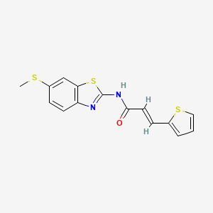 molecular formula C15H12N2OS3 B2790958 (E)-N-(6-(methylthio)benzo[d]thiazol-2-yl)-3-(thiophen-2-yl)acrylamide CAS No. 899941-52-7