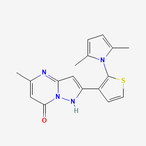molecular formula C17H16N4OS B2790962 2-[2-(2,5-dimethyl-1H-pyrrol-1-yl)-3-thienyl]-5-methylpyrazolo[1,5-a]pyrimidin-7-ol CAS No. 439111-86-1